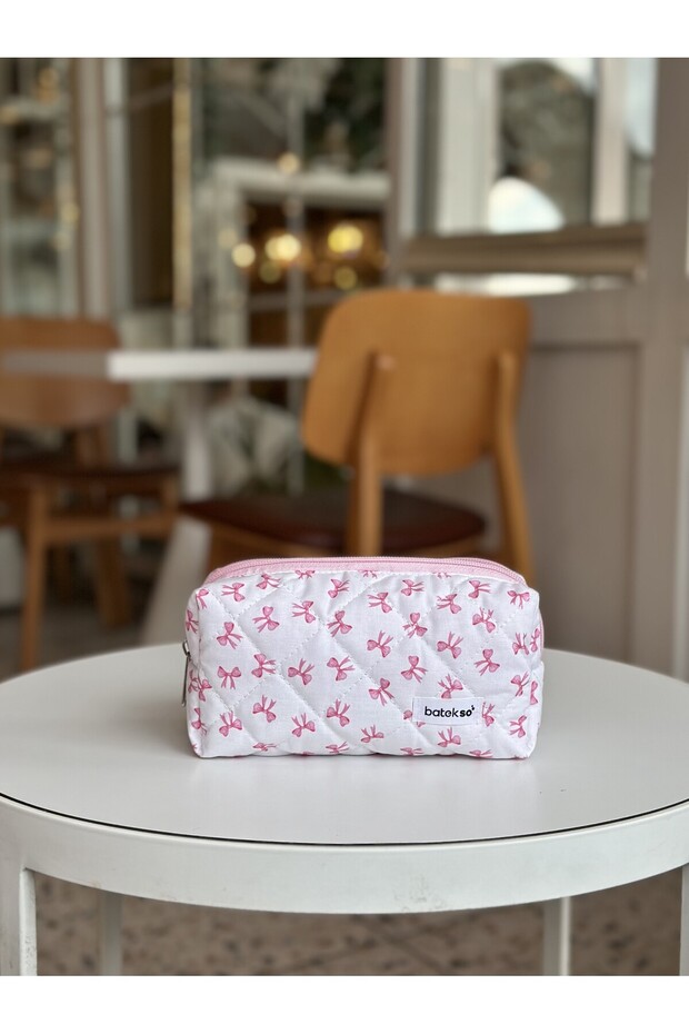 حقيبة أقلام صغيرة منقوشة بشريط - 4