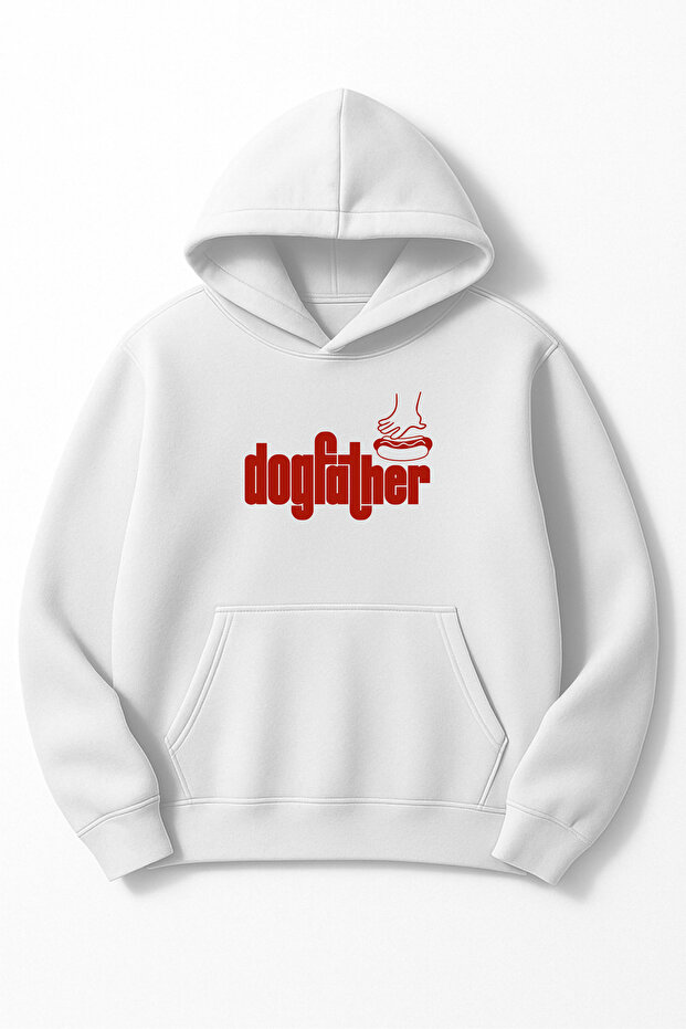 Oversized Unisex Dogfather Printed Hooded Sweatshirt