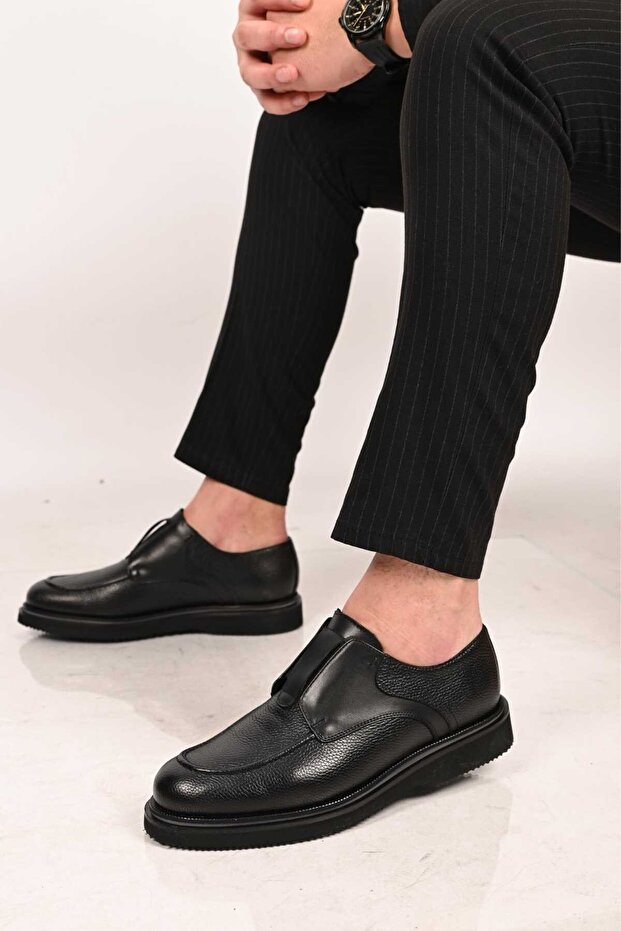 Laceless Elastic Eva Sole Genuine Leather Loafer 172-65114 Men's Shoes