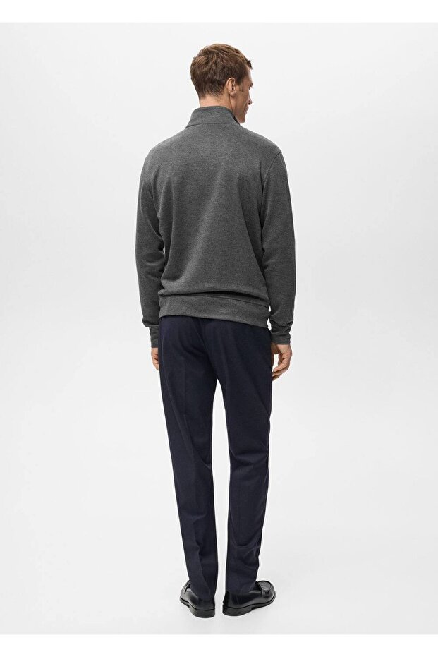 Regular fit fermuarlı sweatshirt - 4