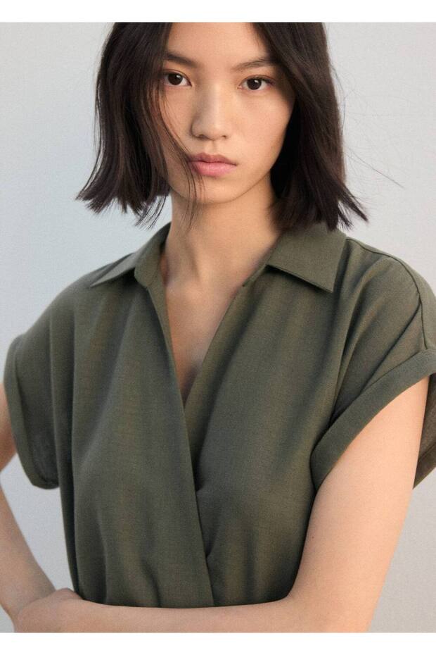 Pileli gömlek elbise - 7