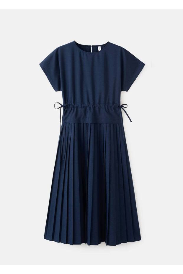 Pileli evaze elbise - 3