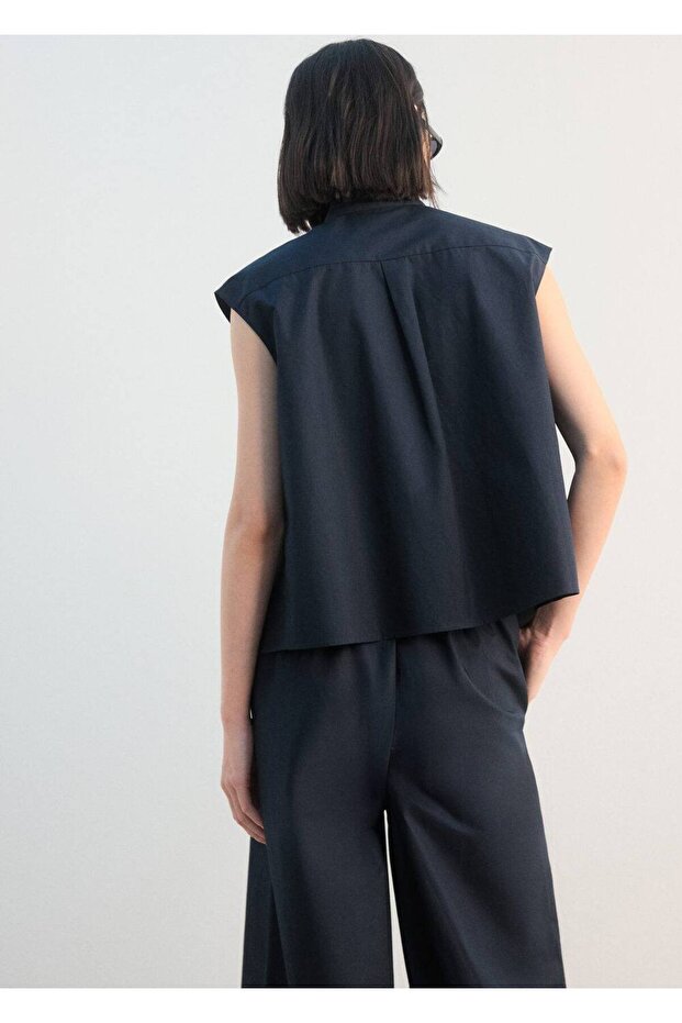 Kolsuz pamuklu gömlek - 4