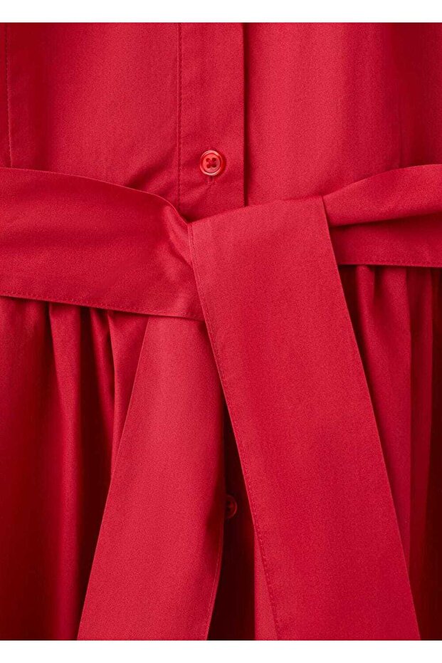 Kemerli gömlek elbise - 6