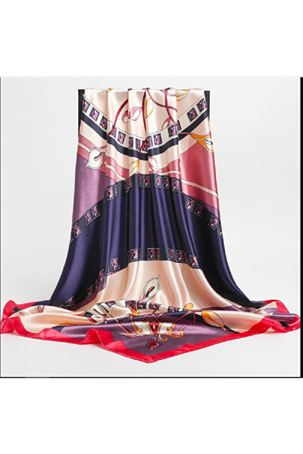 Purple Tulip Patterned Women's Shawl Scarf Accessory