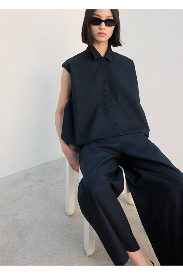 Kolsuz pamuklu gömlek - 7