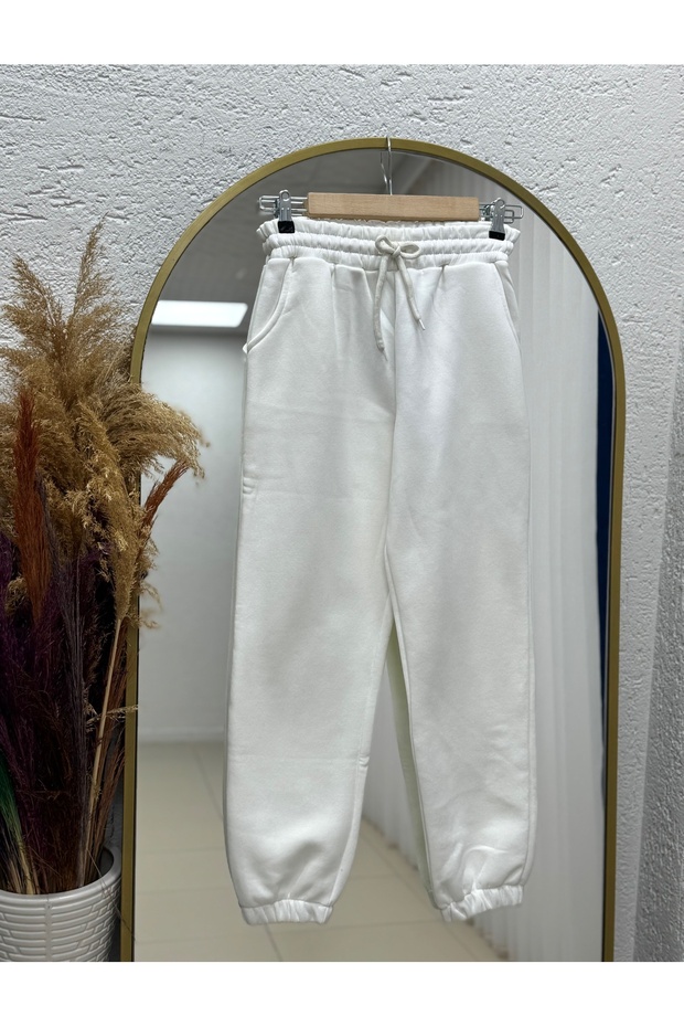 Celeva Elasticated Leg Three-Thread Tracksuit-Zi̇3070 White