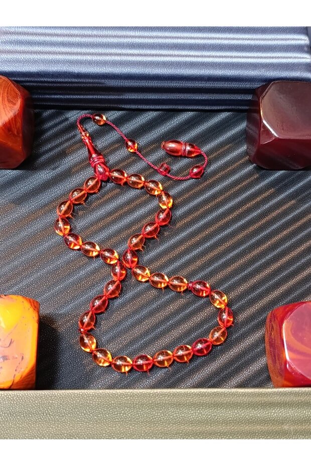Fire Amber Tesbi̇h (Prayer Beads) Made by Master Mukhameed Tacir