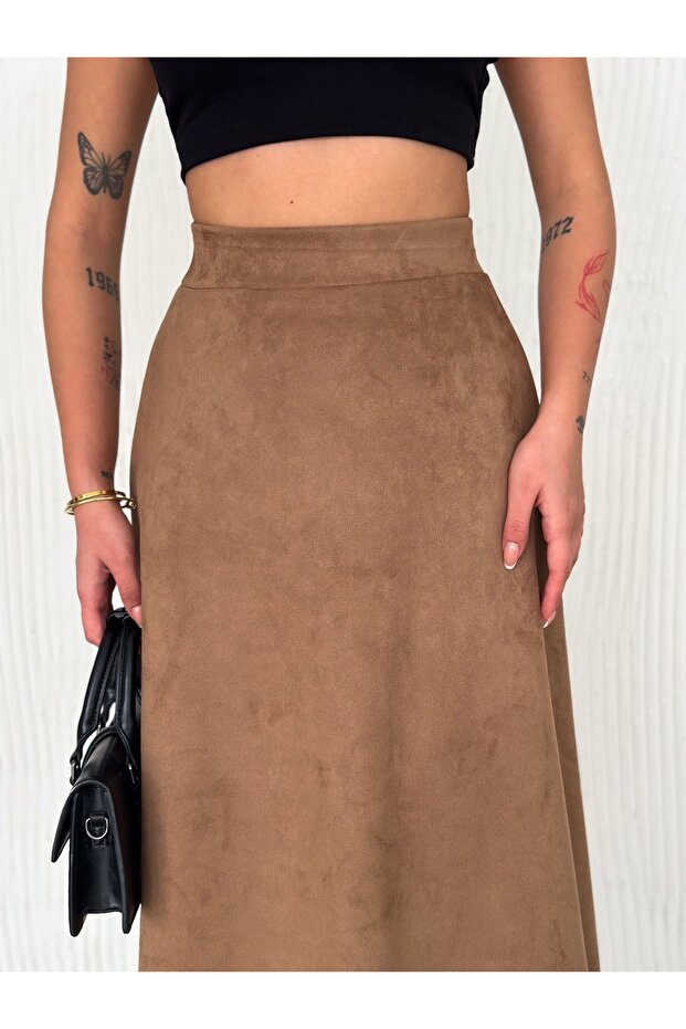 Süet Kloş Etek - 4