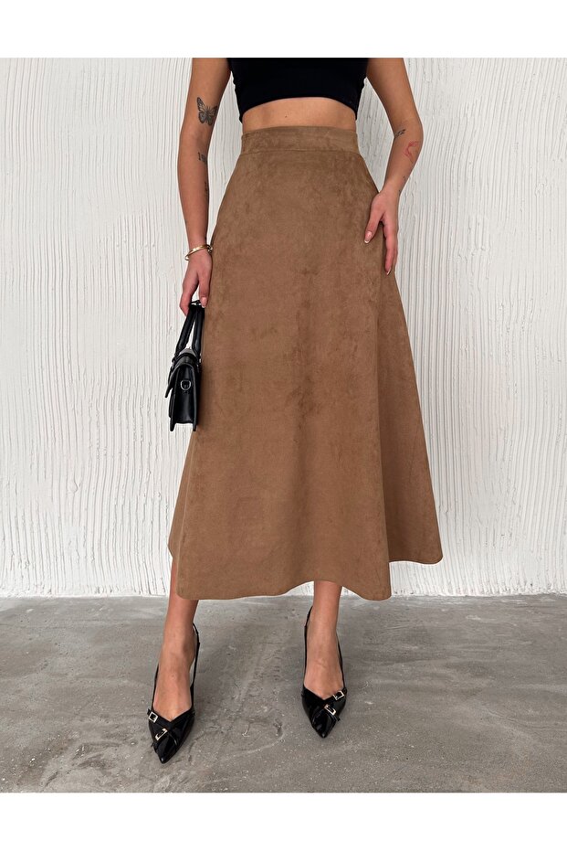 Süet Kloş Etek - 2