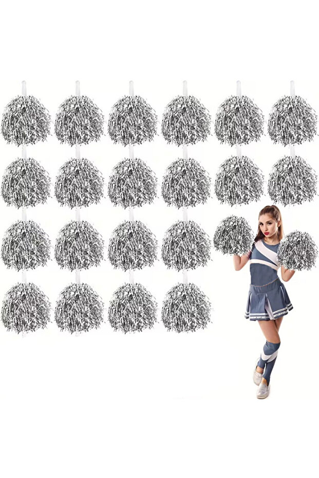 10 Pairs (20 Pieces) Silver Color April 23 May 19 October 29 School Show Pom-Poms