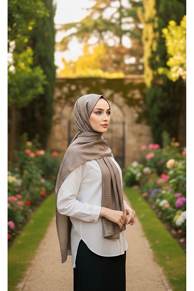 Desenli Pamuklu Soft Şal - 1