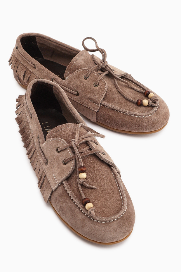 Rania Genuine Leather Mink Women's Loafer Shoes