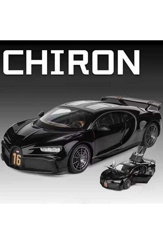 Black Bugatti Chiron toy car