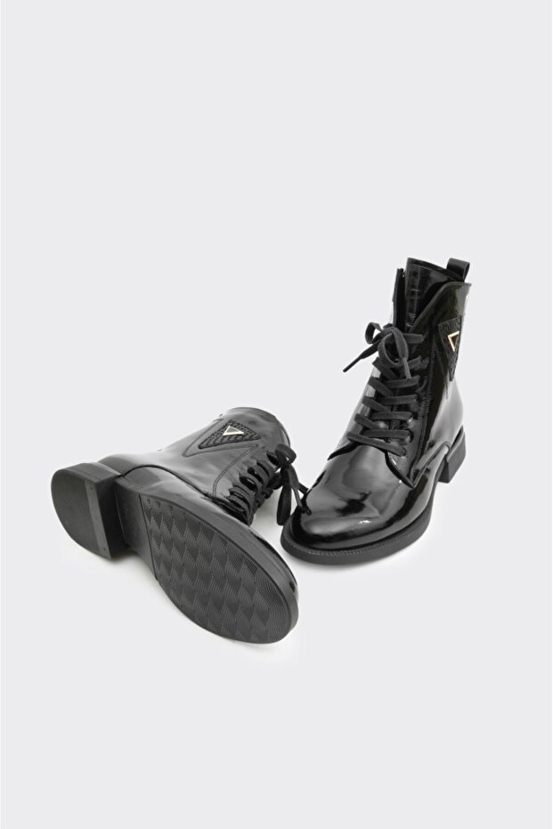 Hakiki Deri Fermuarlı Kadın Bot - 4