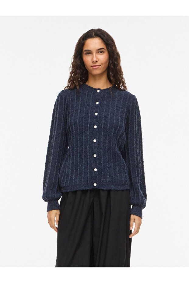 Strickjacke VIHILDE Rundhals - 1