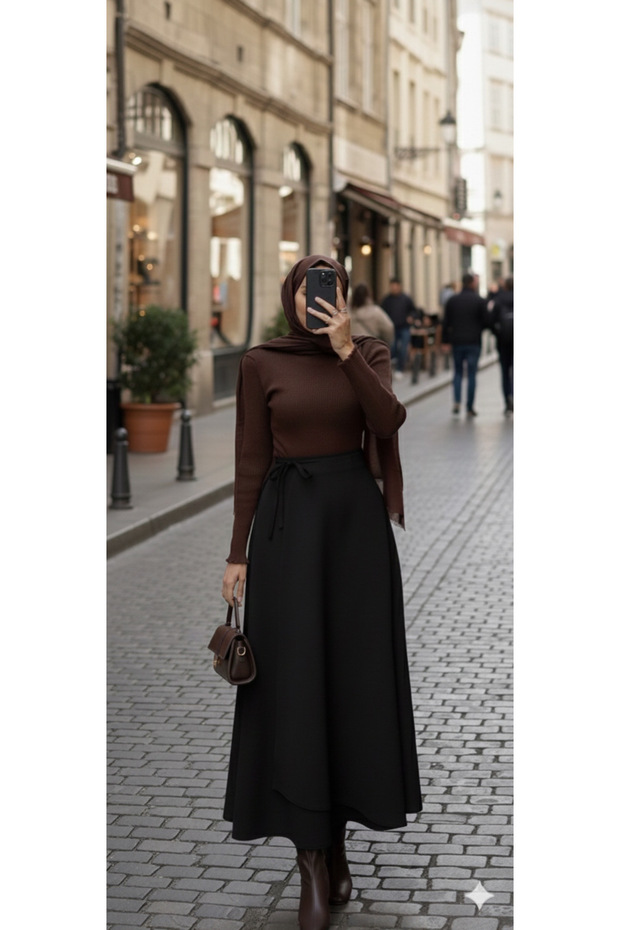 Φούστα Hijab με πλαϊνό δέσιμο - 1