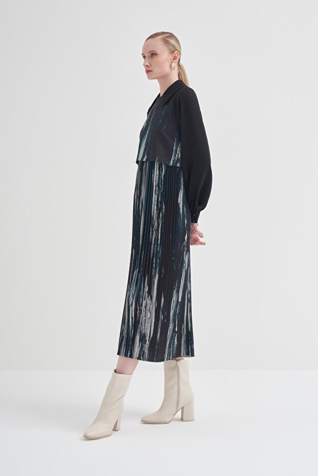 Piliseli Desenli Elbise Baskı - 3