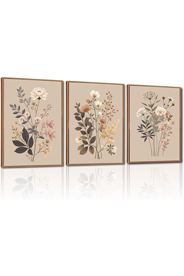 Set of 3 Abstract Minimalist Canvas Art 30x40cm Personalized Framed Wall art Paintings