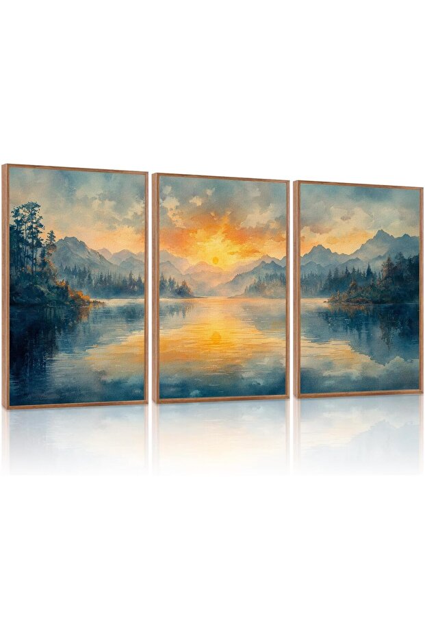 Set of 3 Abstract Minimalist Canvas Art 30x40cm Personalized Framed Wall art Paintings