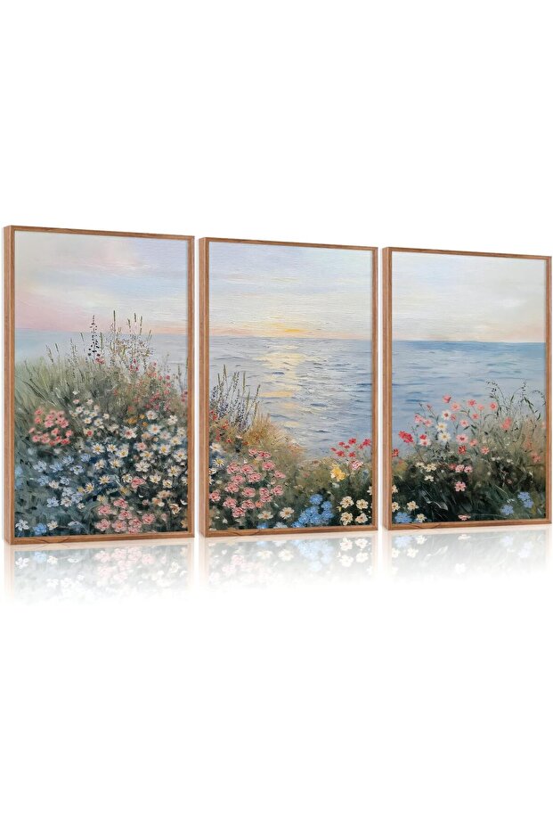 Set of 3 Abstract Minimalist Canvas Art 30x40cm Personalized Framed Wall art Paintings