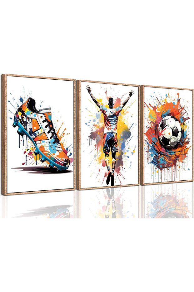Set of 3 Abstract Minimalist Canvas Art 30x40cm Personalized Framed Wall art Paintings