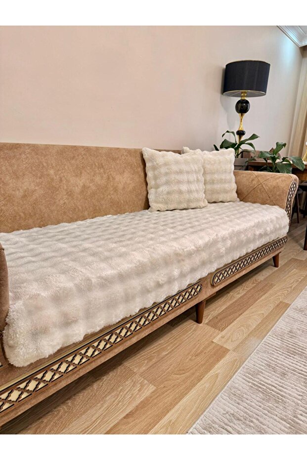 طقم غطاء أريكة من القطيفة السميكة 3+3+1+1 ناعم وزخرفي