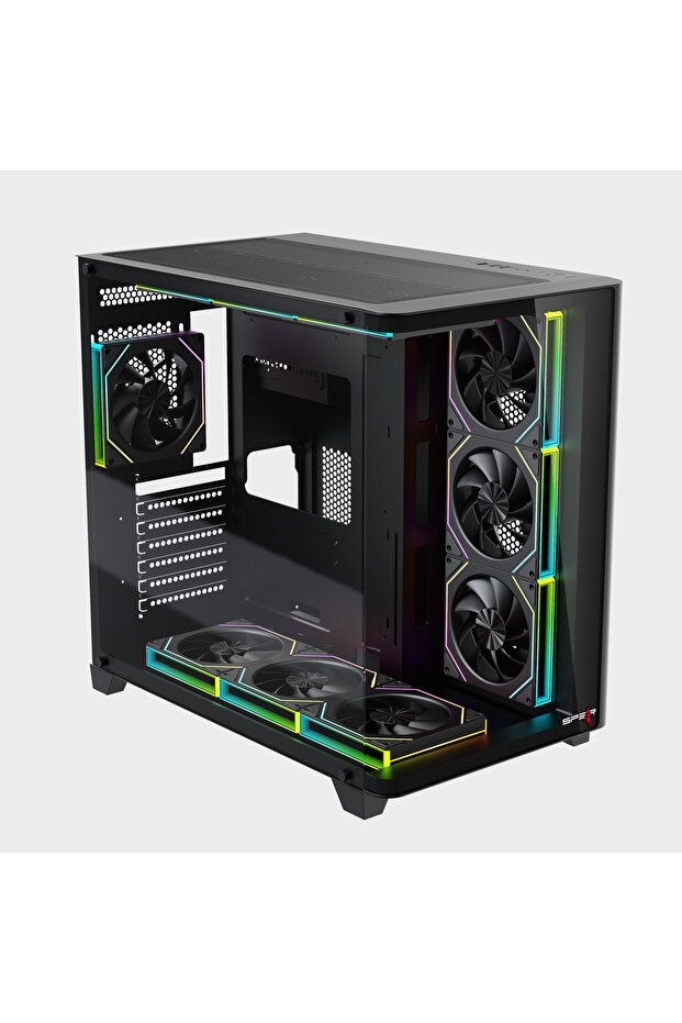 علبة كمبيوتر Covid 55 المنحنية ARGB ATX سوداء - 3