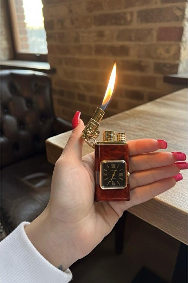 SAAT MODELLİ SAATLİ ÇAKMAK ÇİFT YANMALI - 1