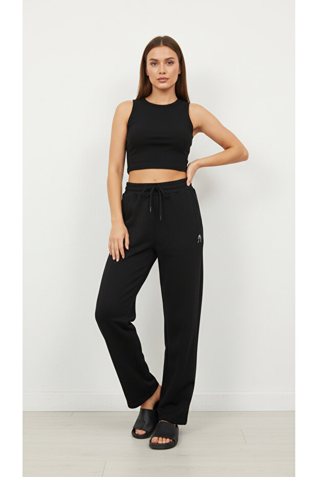 Polo Republi̇ca Co & 1983 Soft Textured Modal Fabric Palazzo Model Women's Single Bottom