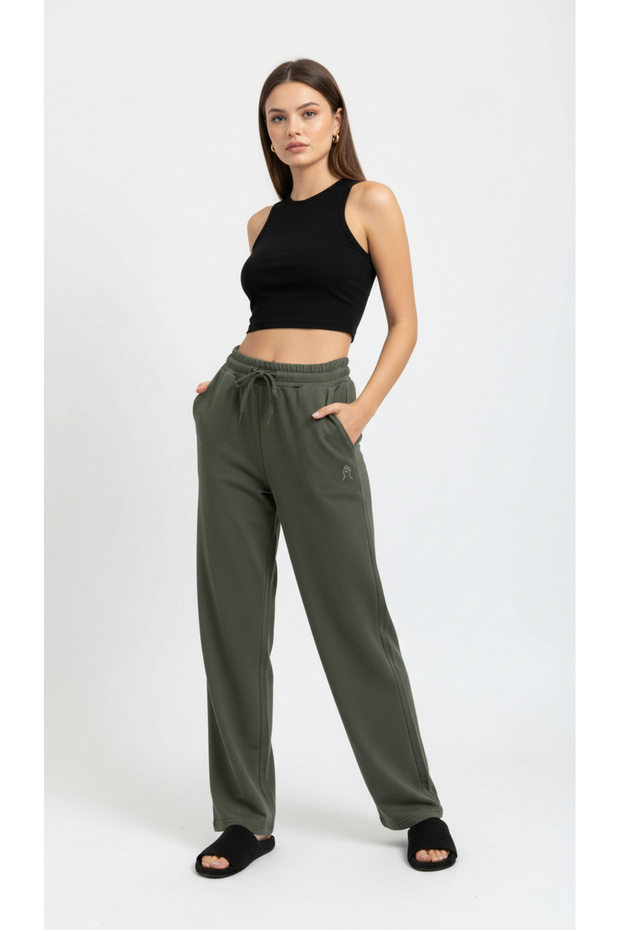 Polo Republi̇ca Co & 1983 Soft Textured Modal Fabric Palazzo Model Women's Single Bottom
