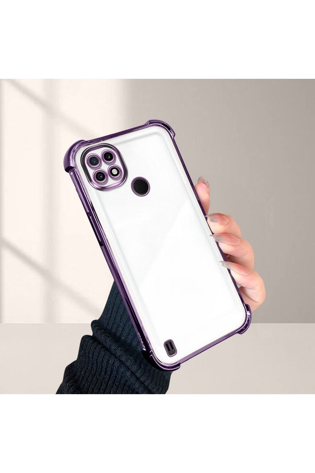 Realme C21 Compatible Case Anti-Drop Plating Transparent Silicone Phone Case