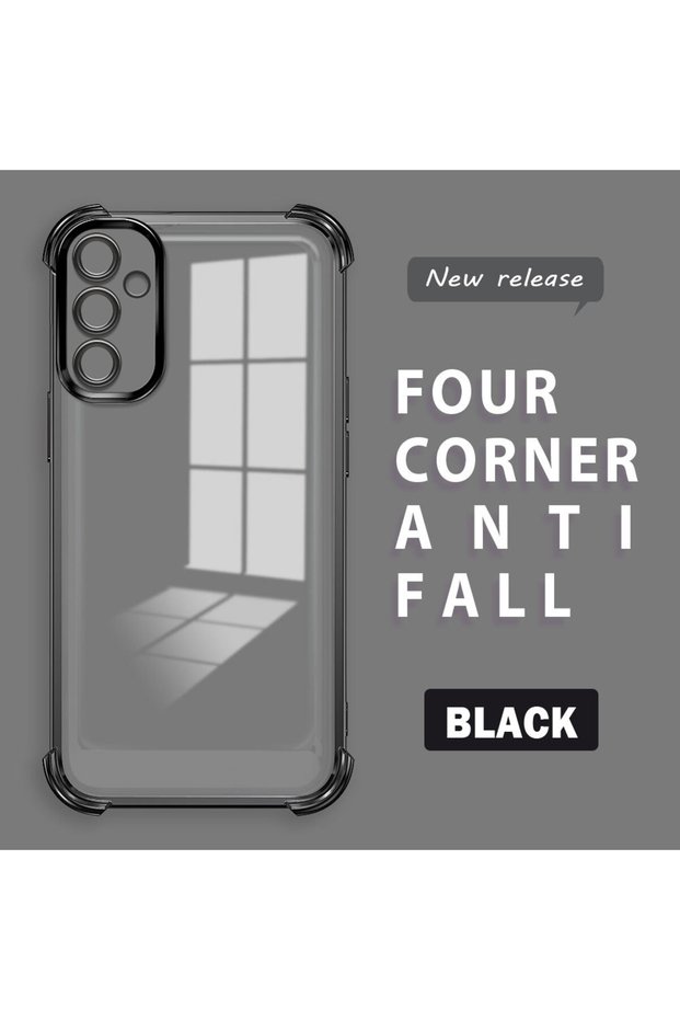 Samsung Galaxy A14 Compatible Transparent Four Corner Silicone Coated Glossy Edge Case