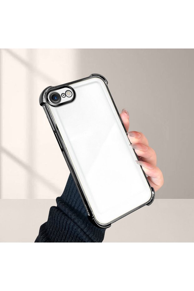 Case Compatible with iPhone 7/8/Se 2020 2022 Anti-Drop Plating Transparent Silicone Phone Case