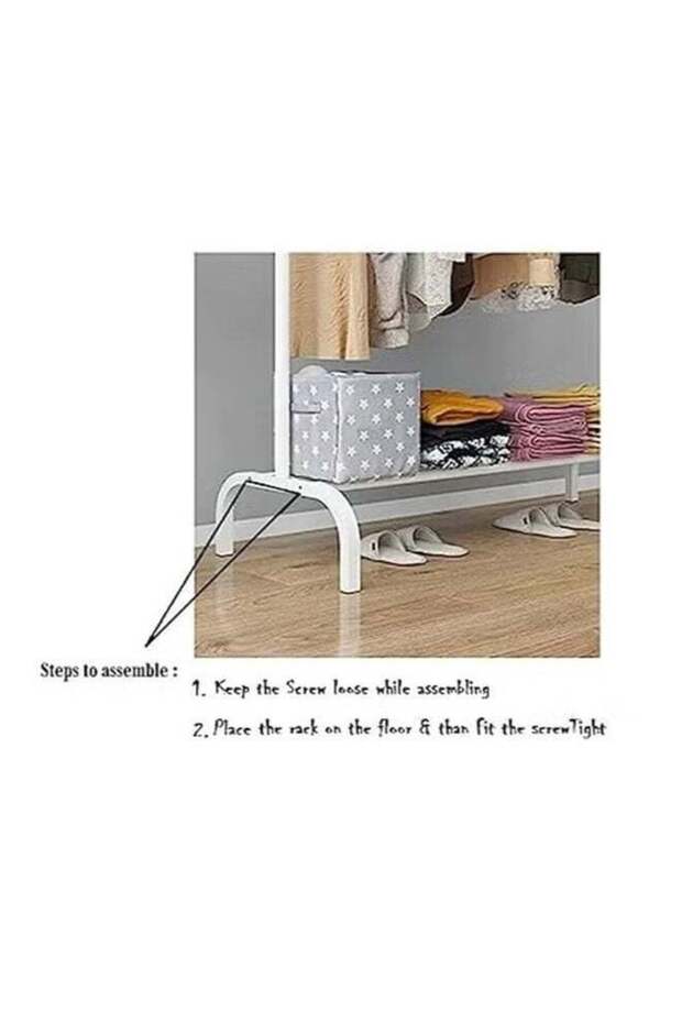 علاقة ملابس مزدوجة الصفوف، بيضاء - 4