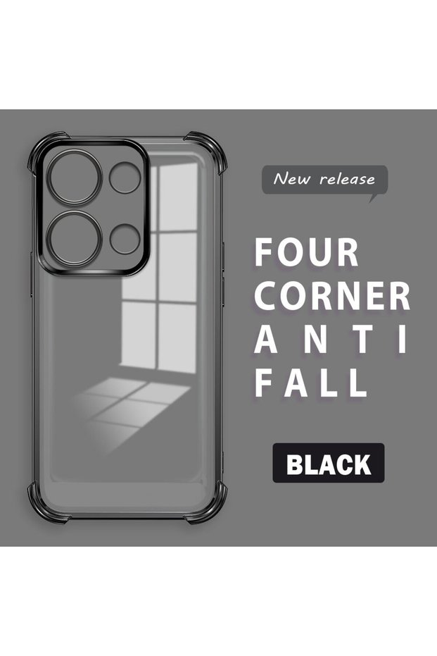 Xiaomi Redmi Note 13 Pro 4g Compatible Four Corner Thickened Anti Fall Transparent Silicone Coating Case