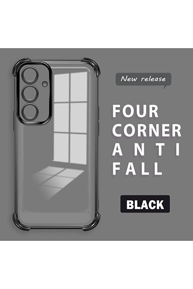 Samsung Galaxy S24 Fe Compatible Four Corner Thickened Anti Fall Transparent Silicone Coating Case