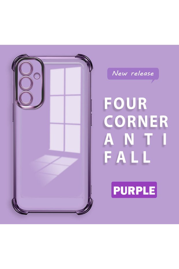 Samsung Galaxy A34 Compatible Transparent Four Corner Silicone Coated Glossy Edge Case