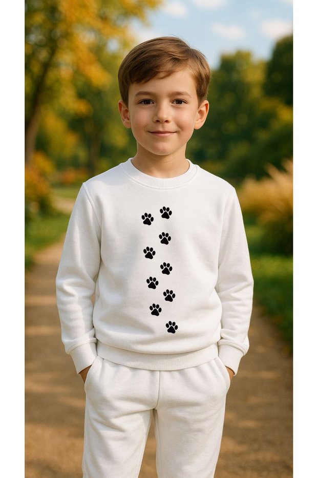 Team Sweatshirt Pati̇ B Printed Girls Boys Crew Neck3 4-5-6-7-8-9-10-11-12Years