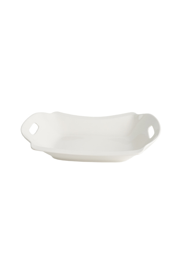 white rectangular porcelain serving dish - 1