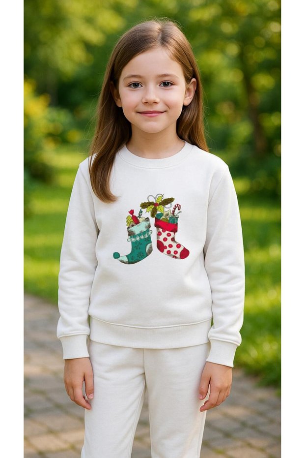 Team Sweatshirt Socks Printed Girls Boys Crew Neck3 4-5-6-7-8-9-10-11-12Years