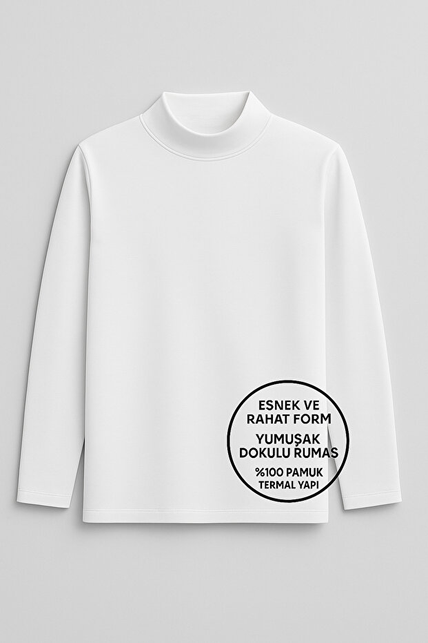 Unisex Children's Silky Ultra Soft Thermal High Neck Top 1-16 Years Old 4 Color Options