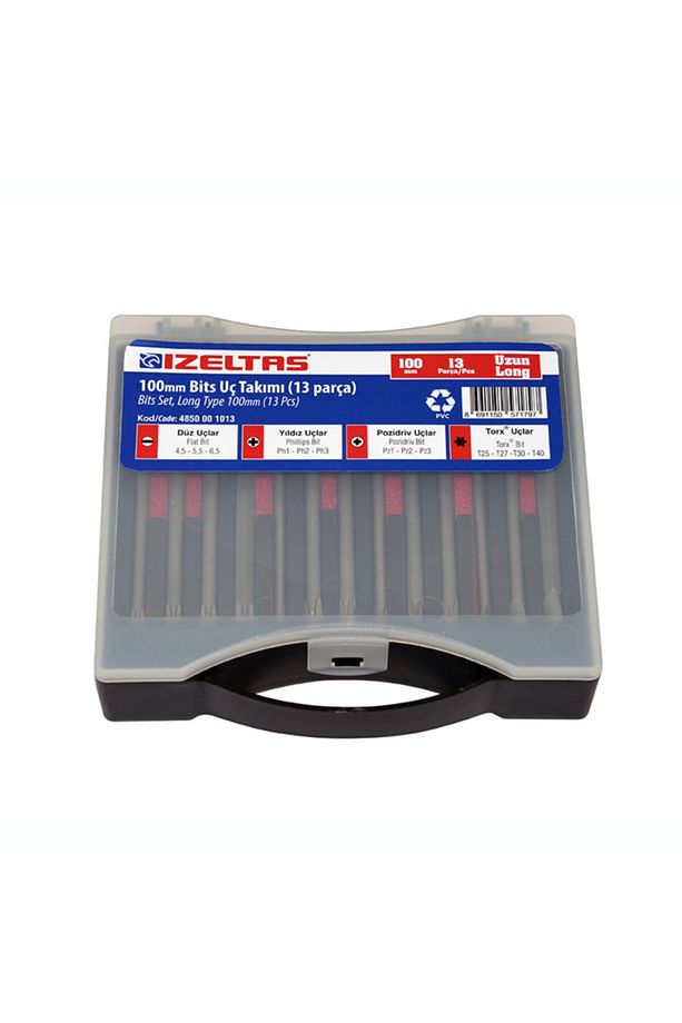 - Uzun Bits Uç Takımı,13'lü Anahtar Çantası,100 Mm - 1