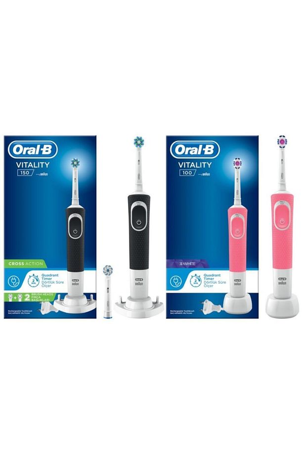 D150 Cross Action+3d White Pembe Şarj Edilebilir Diş Fırçası+1 Başlık - 3