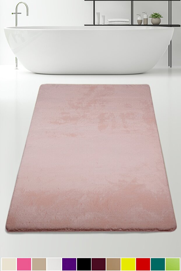 Elite Powder 60X100 cm One Piece Plush Bath Mat Non-Slip Based Pufidik Bath Rug