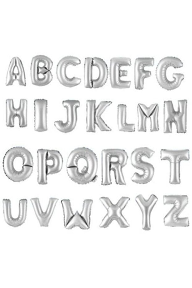 U Letter Balloon 40 Inch 100 cm Silver Balloon