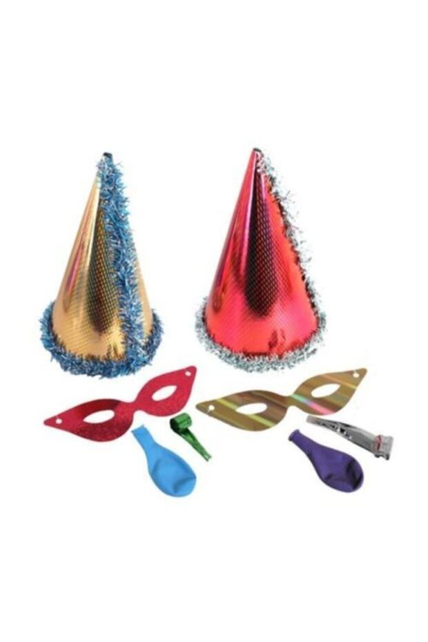 2 Yellow and Red Color 4 Piece Cation Set Christmas Hat