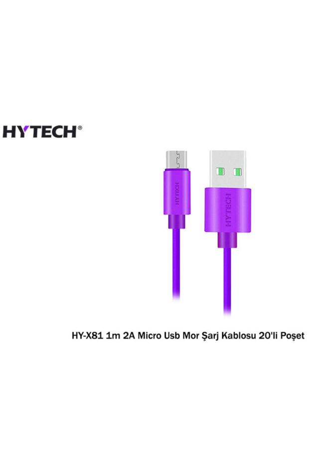 Hy-x81 1m 2a Micro Usb Mor Şarj Kablosu