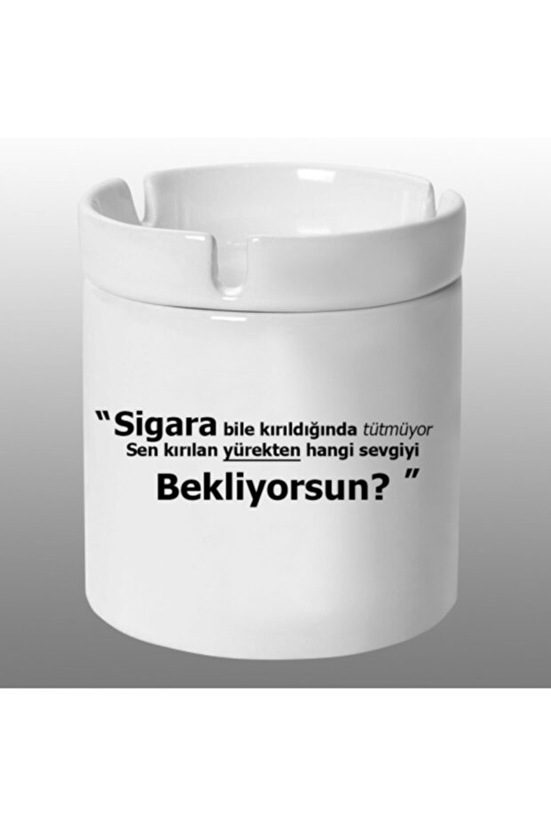 Porcelain Ashtray - Written Ash Tray
