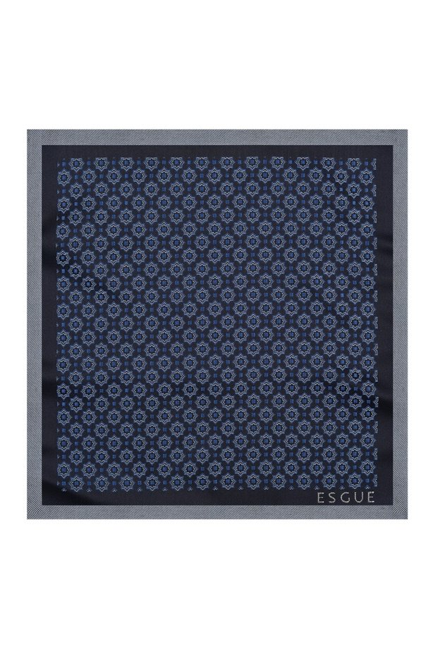 Men's Blue Patterned Collar Handkerchief